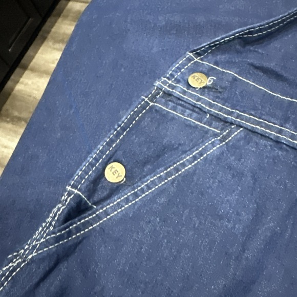 NEW NWT Key Imperial Bib Overalls Mens 64x30 Rinsed Blue Denim Zip Fly Workwear - Picture 3 of 10